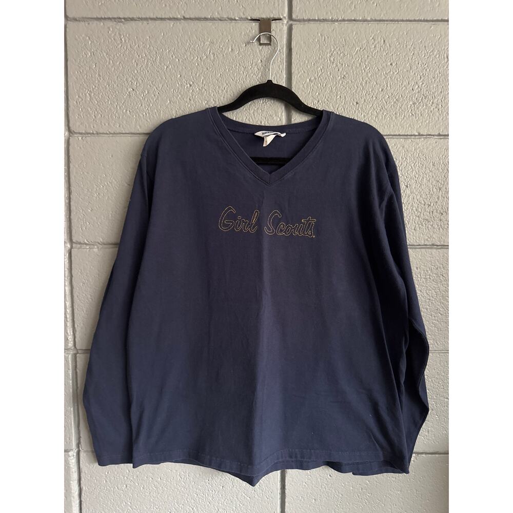 Vintage Girl Scouts Embroidered Long Sleeve T-Shirt size XL